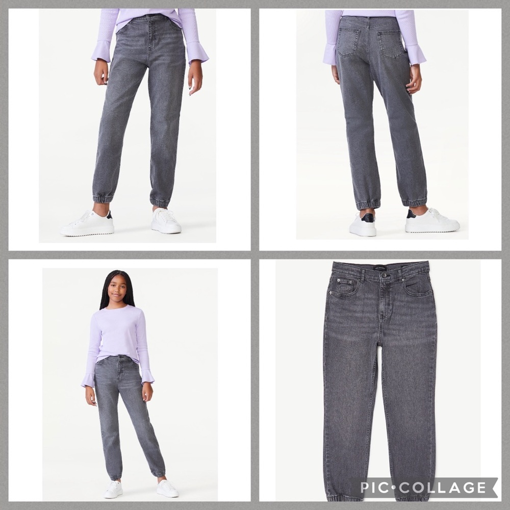 Free Assembly Girls Gray Jogger Mom Jeans